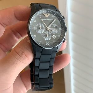 Emporio Armani Silicon/Stainless Steel Watch
